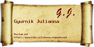 Gyurnik Julianna névjegykártya